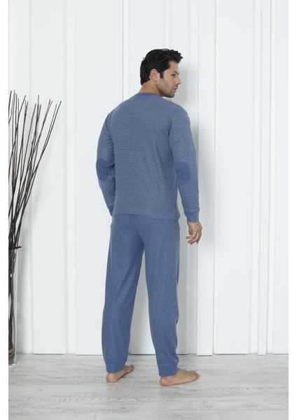 Falkom 5006 Interlok Kalın Kışlık Çizgili Erkek Ev Pijama Takımı fırsatları