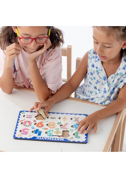 Montessori Matematik Ahşap Bultak Puzzle Seti / 1+ Yaş / Eğitici, Öğretici ve Güvenli Matematik Öğretici Oyun