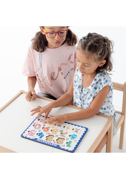 Montessori Matematik Ahşap Bultak Puzzle Seti / 1+ Yaş / Eğitici, Öğretici ve Güvenli Matematik Öğretici Oyun