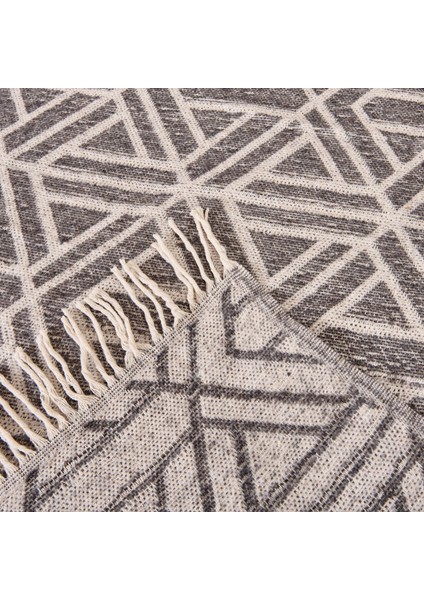 Rozet Çift Kişilik Battaniye - Gri - 200X220 cm