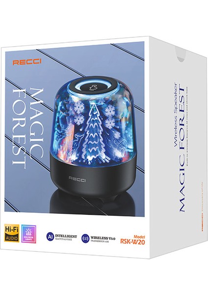 RSK-W20 Magic Forest TF/AUX/USB Hi-Fi RGB Işıklı Wireless Bluetooth 5.0 Speaker Hoparlör