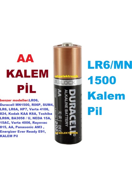 1 KART 2 ADET Duracell Simply Alkalin Aa Kalem Pil 1.5V 2Li Blister (Lr6) Duracell Aa Kalem Pil 2'Li Paket fiyatları