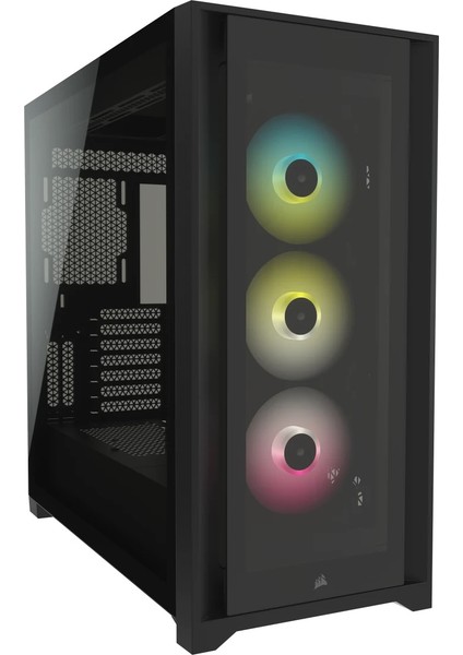 Corsaır Icue 5000X Rgb Temperli Cam Mid Tower Smart Kasa, Siyah (CC-9011212-WW)