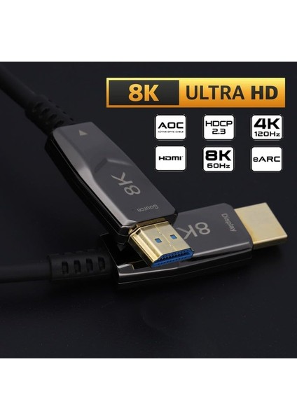 Blue Wings 8k HDMI 2.1 Cable Fiber Optic 48GBPS 8K@60Hz Hdr Earc, Hdr, D-Hdr, Hdcp2.3, Dolby Vision, Dolby Atmos (40 Metre) Yüksek Hızlı