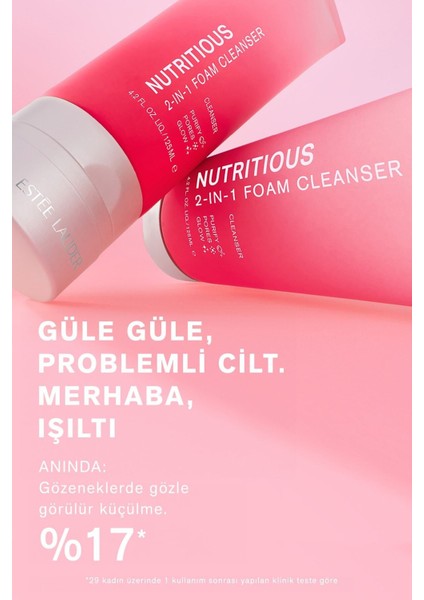 Nutritious 2-in-1 Yüz Temizleme Köpüğü & Maske, Gözenekler, Yağ Kontrolü, Doğal İçerikler - 125ml