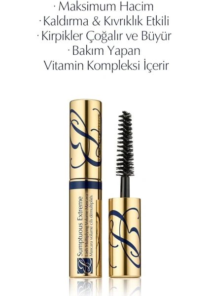 Estee Lauder Seyahat Boy Siyah Maskara - Sumptuous Extreme Maskara - 2.8 ml; (Hacim; Kıvırma; Kaldırma)