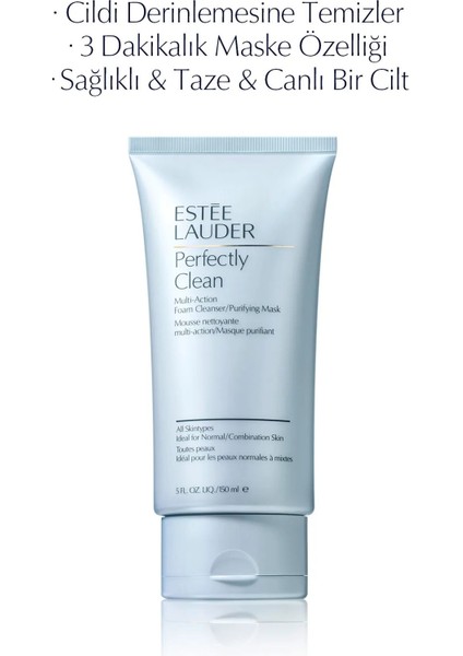 Estee Lauder Köpük Temizleyici & Arındırıcı Maske - Perfectly Clean Multi-Action Foam Cleanser 150 ml