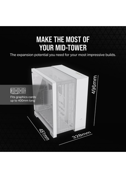 Corsaır 6500D Aırflow Mid-Tower Dual Chamber Pc Case - White (CC-9011260-WW)