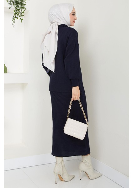 Jile Kazak Triko Takım Lacivert HM2597 indirimleri