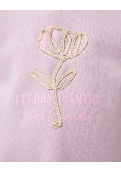 Kız Çocuk Kordon Çiçek Nakışlı Ikili Takım modelleri