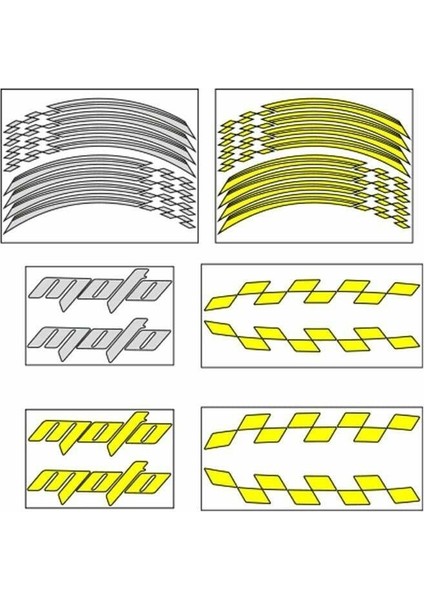 Üniversal Racing Motosiklet Jant Şeridi Florasan Sarı