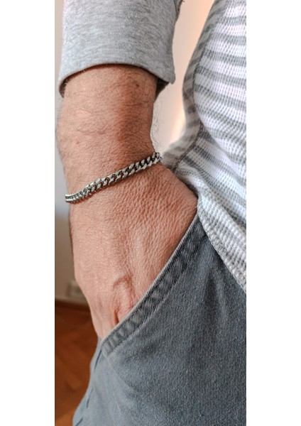 Paslanmaz Çelik Erkek Bilekliği, Trend Erkek Bilekliği, Minimalist Tasarım
