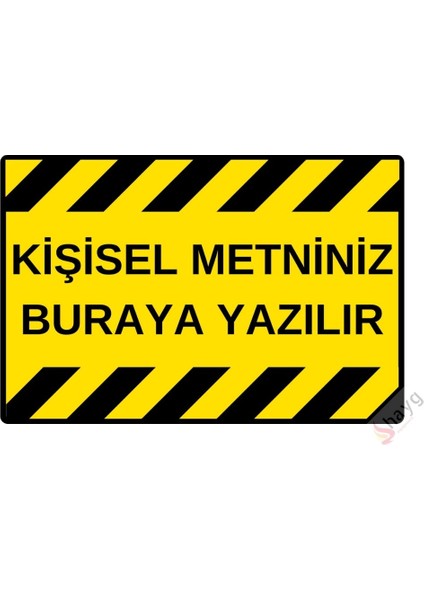 Kişiselleştirilebilir Sarı Alüminyum Tabela, Dekoratif Güvenlik Levhası - 15CM x 22,5cm