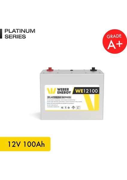 12V 100Ah LiFePO4 Platinum Series Bluetooth'lu Lityum Demir Fosfat Akü