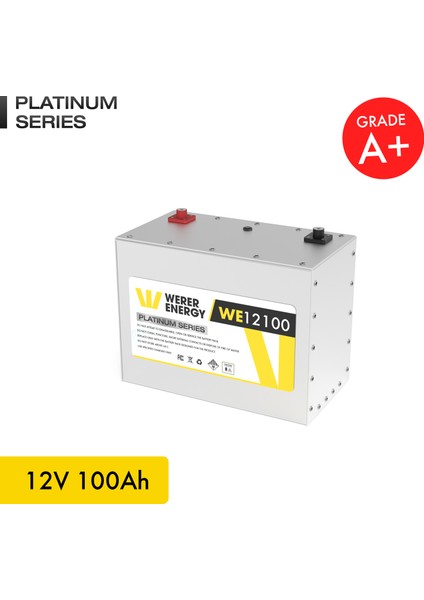 12V 100Ah LiFePO4 Platinum Series Bluetooth'lu Lityum Demir Fosfat Akü