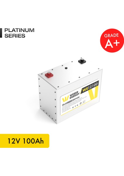 12V 100Ah LiFePO4 Platinum Series Bluetooth'lu Lityum Demir Fosfat Akü