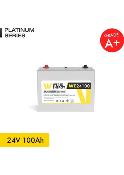 24V 100Ah LiFePO4 Platinum Series Bluetooth'lu Lityum Demir Fosfat Akü