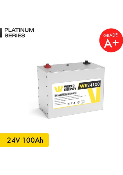 24V 100Ah LiFePO4 Platinum Series Bluetooth'lu Lityum Demir Fosfat Akü