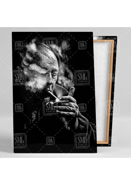 Efsane Dizi Karakteri Tony Soprano Dumanlar Içinde Dikey Kanvas Tablo