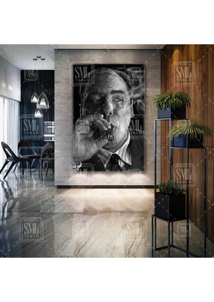 Tony Soprano Efsane Dizi Karakteri Karizma Dikey Kanvas Tablo