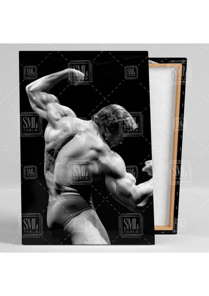 Arnold Schwarzenegger Vücut Geliştirme Şampiyonu Fitness Spor Salonu Dikey Kanvas Tablo