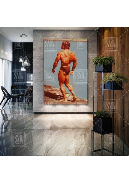 Arnold Schwarzenegger Vücut Geliştirme Spor Salonu Motivasyon Dikey Kanvas Tablo