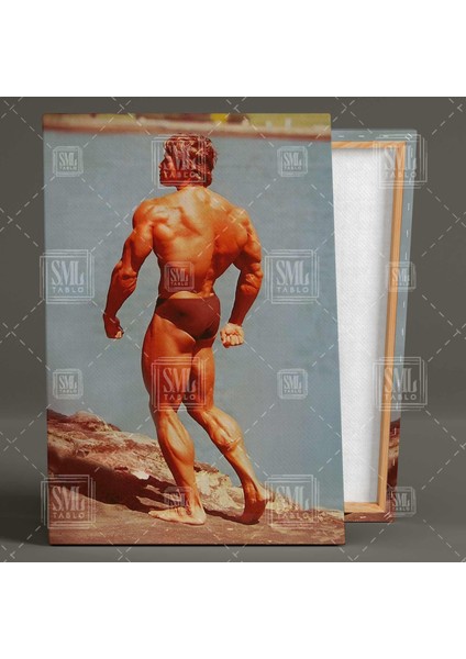 Arnold Schwarzenegger Vücut Geliştirme Spor Salonu Motivasyon Dikey Kanvas Tablo