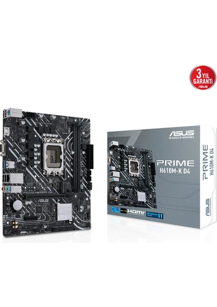 Prime H610M-K D4 12.Nesil Intel H610 Soket 1700 DDR4 3200MHz mATX Anakart