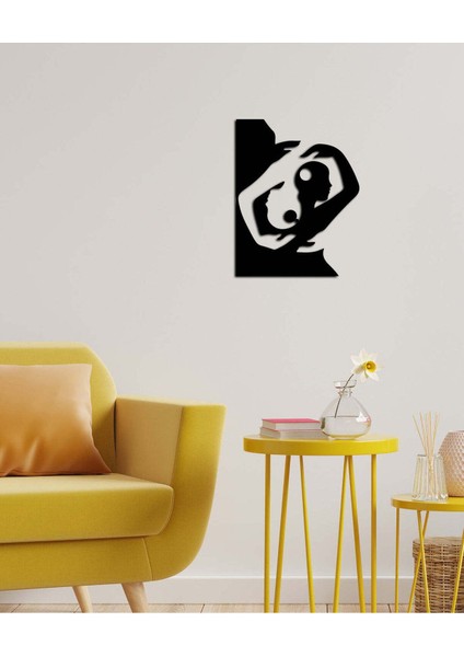 Modern Yin Yang Love Metal Duvar Tablosu - Ev Duvar Dekorasyonu - 50 x 39 cm -Siyah - ARTS-003 modelleri