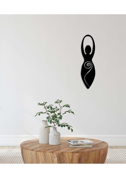 Modern Kibele Symbol Metal Duvar Tablosu - Ev Duvar Dekorasyonu - 100 x 27 cm -Siyah - ARTS-005