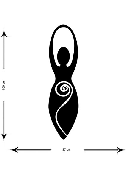 Modern Kibele Symbol Metal Duvar Tablosu - Ev Duvar Dekorasyonu - 100 x 27 cm -Siyah - ARTS-005 indirimleri
