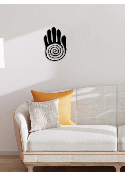 Modern Healing Hand Metal Duvar Tablosu - Ev Duvar Dekorasyonu - 46 x 30 cm -Siyah - ARTS-008