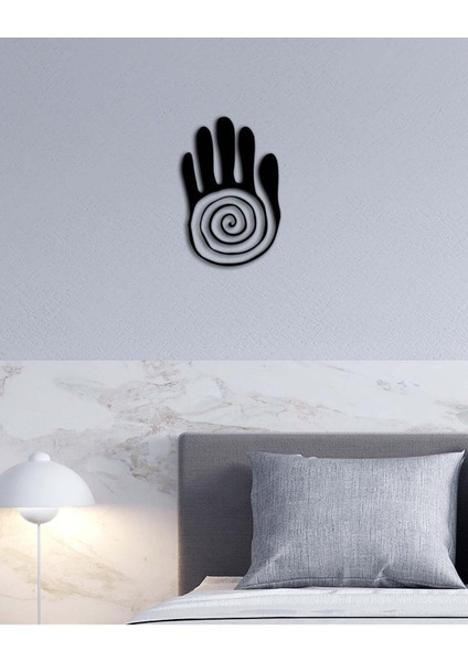Modern Healing Hand Metal Duvar Tablosu - Ev Duvar Dekorasyonu - 46 x 30 cm -Siyah - ARTS-008 fırsatları