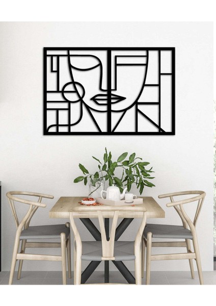 Modern Ikilem Metal Duvar Tablosu - Ev Duvar Dekorasyonu - 65 x 100 cm -Siyah - ARTS-015