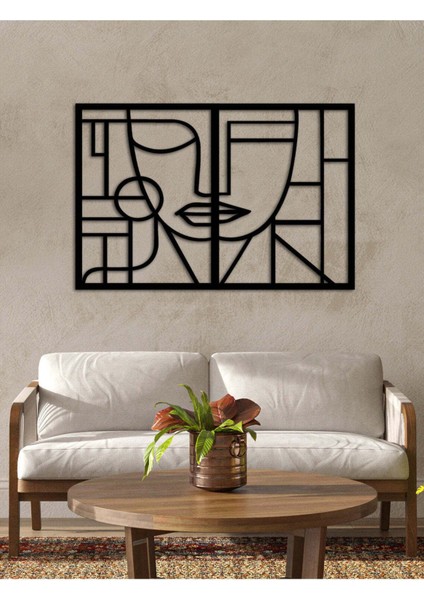 Modern Ikilem Metal Duvar Tablosu - Ev Duvar Dekorasyonu - 65 x 100 cm -Siyah - ARTS-015 fiyatları