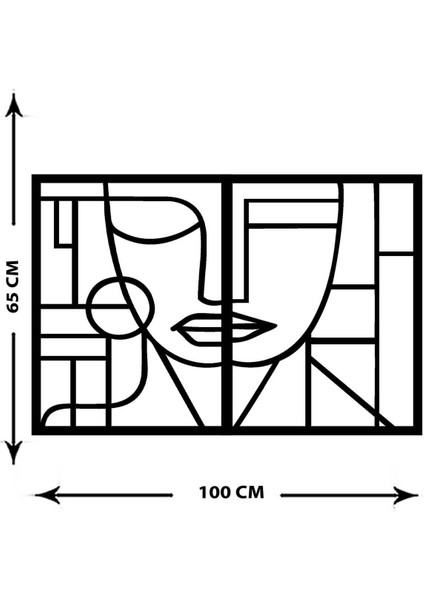 Modern Ikilem Metal Duvar Tablosu - Ev Duvar Dekorasyonu - 65 x 100 cm -Siyah - ARTS-015 indirimleri