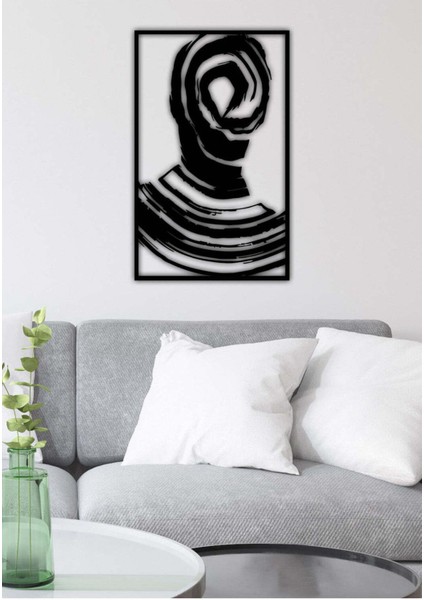 Modern Macbeth Metal Duvar Tablosu - Ev Duvar Dekorasyonu - 80 x 50 cm -Siyah - ARTS-021