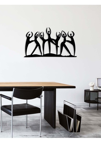 Modern People's Metal Duvar Tablosu - Ev Duvar Dekorasyonu - 45 x 80 cm -Siyah - ARTS-045 modelleri