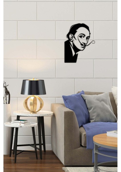 Modern Salvador Dali Metal Duvar Tablosu - Ev Duvar Dekorasyonu - 50 x 46 cm -Siyah - ARTS-046 modelleri