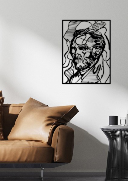 Modern Vincent Van Gogh Metal Duvar Tablosu - Ev Duvar Dekorasyonu - 54 x 75 cm -Siyah - ARTS-048