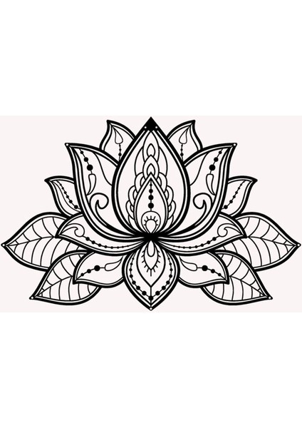 3D Lotus Metal Duvar Tablosu - Ev Duvar Dekorasyonu - 68 x 44 cm -Gümüş - ARTS-335SILVER indirimleri