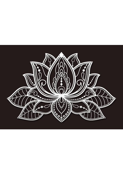 3D Lotus Metal Duvar Tablosu - Ev Duvar Dekorasyonu - 68 x 44 cm -Gümüş - ARTS-335SILVER modelleri