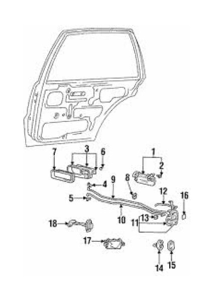 Kilit Kapı Elantra 91-95 Arka Sağ (Oem No: 81420-28020)