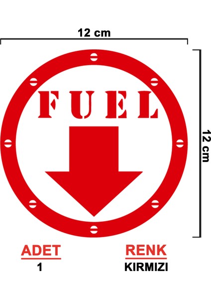 Fuel Sticker - Yakıt Deposu Sticker - Oto Sticker - Araba Sticker - Araç Sticker