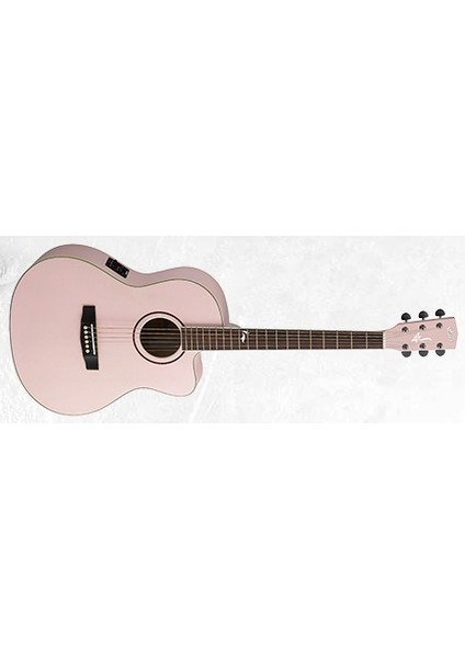 JADE2F-PPM Elektro Akustik Gitar Kılıflı, Soluk Pembei Metali