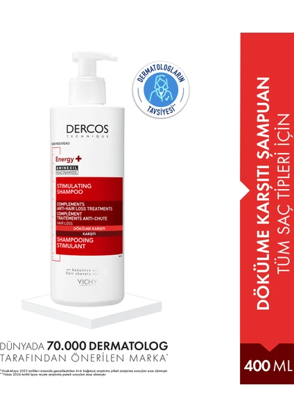 Dercos Energy+ Dökülme Karşıtı Şampuan 400 ml K5122