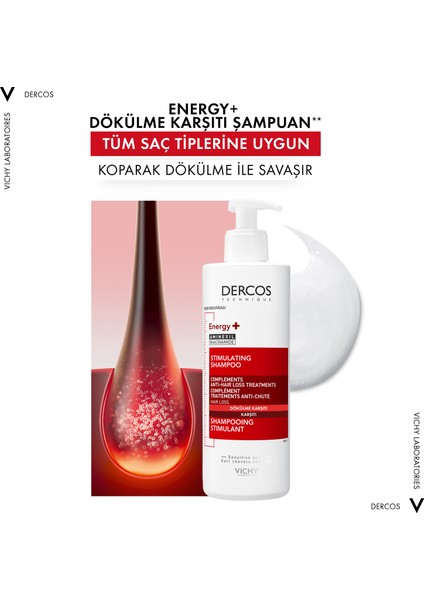 Dercos Energy+ Dökülme Karşıtı Şampuan 400 ml K5122