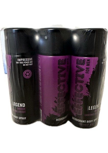 Effective Vücut Deodorantı - Legend - For Men - 150ML x 6