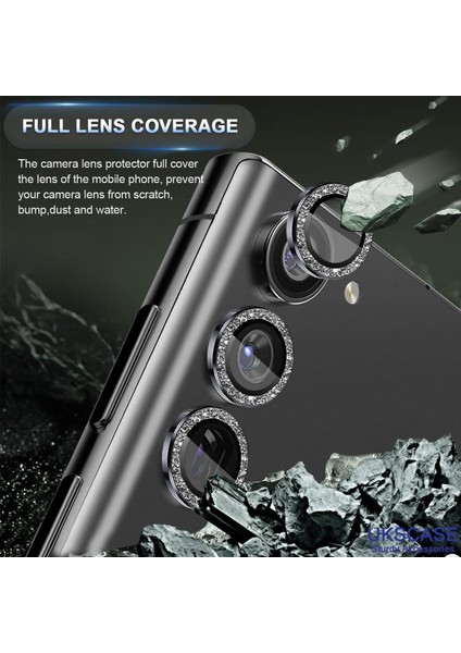 Samsung Galaxy S24 Plus Taşlı Kamera Lens Koruyucu Alüminyum Alaşım Cam indirimleri