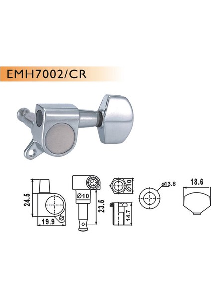 EMH7002CRR6 Elektro Gitar Burgusu, 6'lı Set, Sağ, Krom, Standa